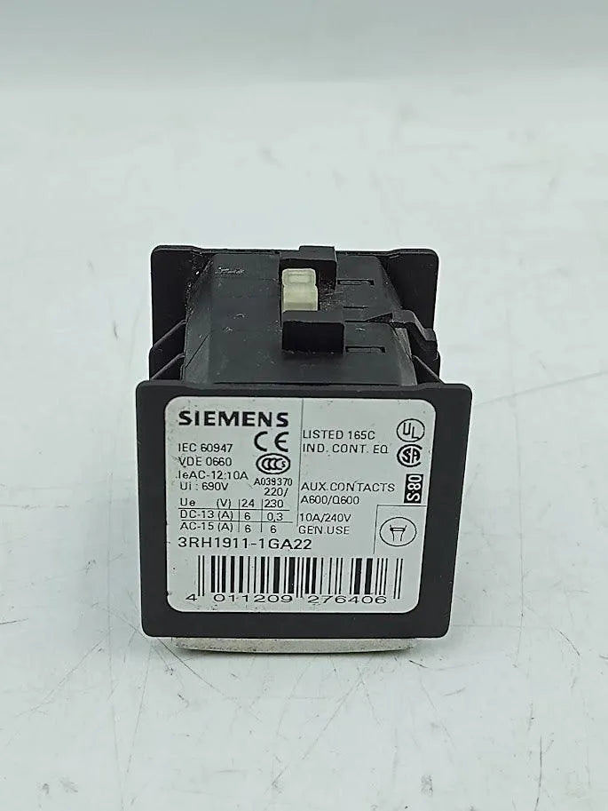 Bloco de Contato Siemens 3RH1911-1GA22 240V 10A (USADO) - Cabo Eletro