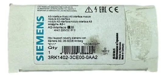 Módulo AS-i SlimLine Siemens 3RK1402-3CE00-0AA2 4 DI/4 RQ - Cabo Eletro