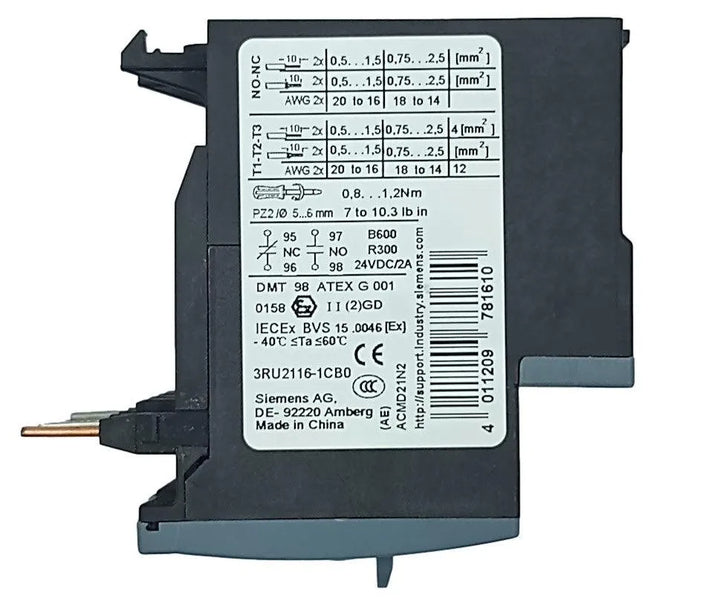 Relé de Sobrecarga Siemens 3RU2116-1CB0 1,8-2,5A 690v 6kV - Cabo Eletro