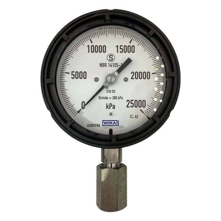 Manômetro WIKA DN 104mm 0 a 2500kPa 1/2NPT - Cabo Eletro