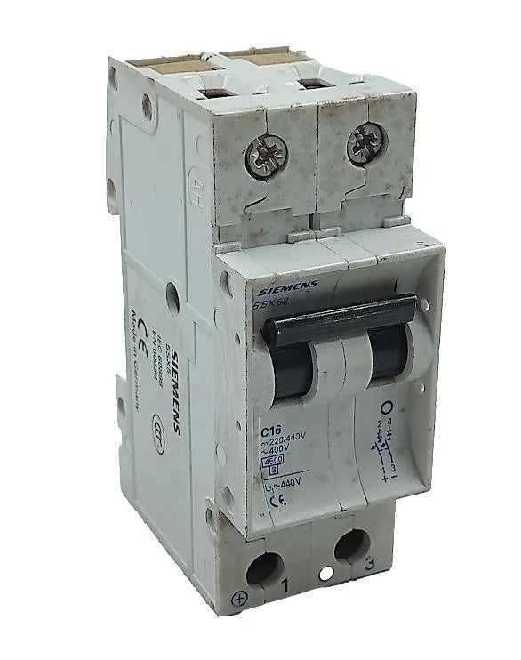 Disjuntor Bipolar Siemens 5SX52 C16 - Cabo Eletro