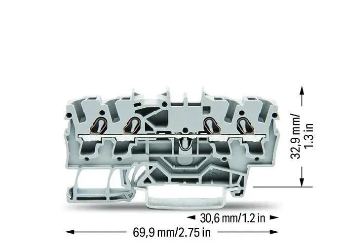 Borne de Passagem Cinza Wago 2002-1401 800v 2,5mm² KIT 10 - Cabo Eletro