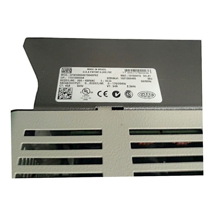 Inversor de Frequência WEG CFW090045T3848PSZ 30CV 380-480v - Cabo Eletro