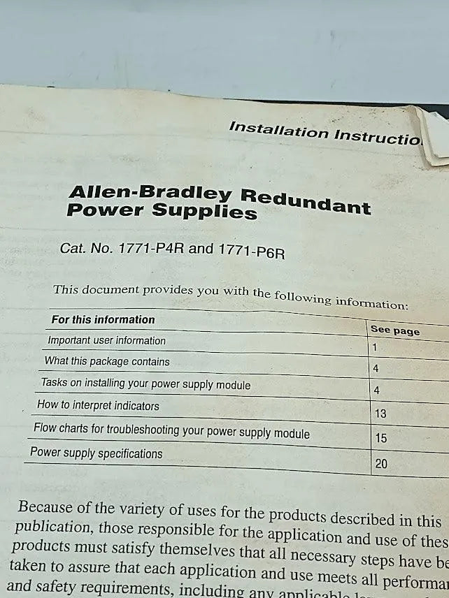 Fonte De Alimentaçao Allen Bradley 1771 P4rk/c. - Cabo Eletro