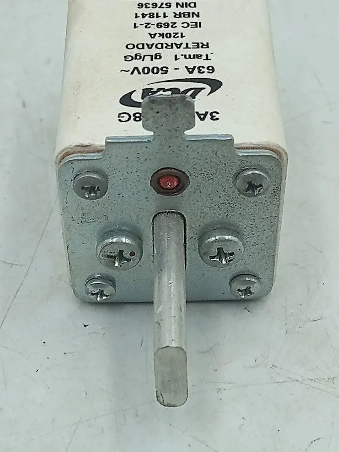 Fusível Retardado DCA 3AC1 218G 63A 500V 120Ka gL/gG - Cabo Eletro