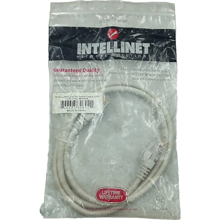 Patch Cord CAT.5E Cinza INTELLINET UTP 1M - Cabo Eletro