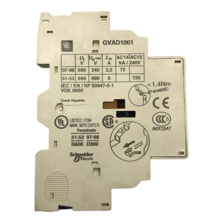 Contator Auxiliar Telemecanique GVAD1001 1NA+1NF - Cabo Eletro