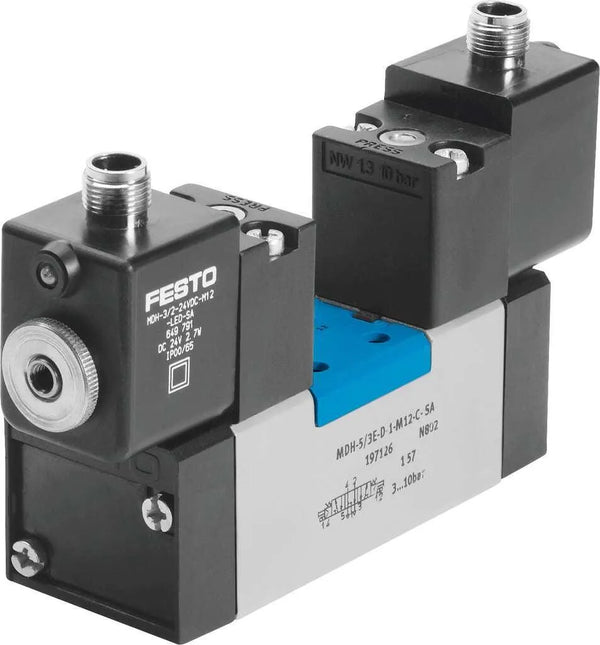 Válvula Solenoide Festo MDH-5/3B-D-1-M12-C 533005 - Cabo Eletro