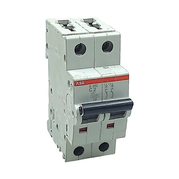 Disjuntor Bipolar ABB S202-C2 Curva C 2A 400v 6kA - Cabo Eletro