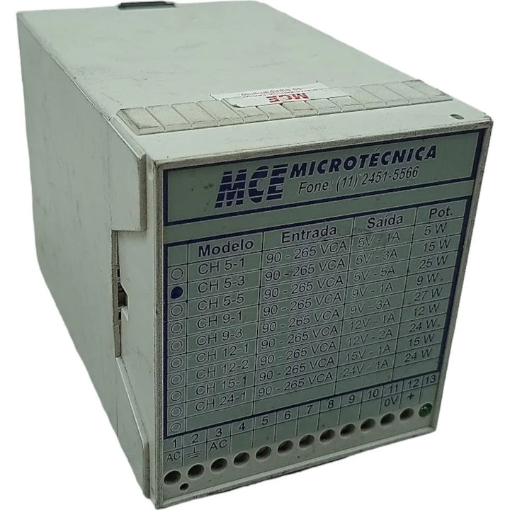 Fonte de Alimentação Mce CH 5-3 90-265vca 5v-3a 15w - Cabo Eletro