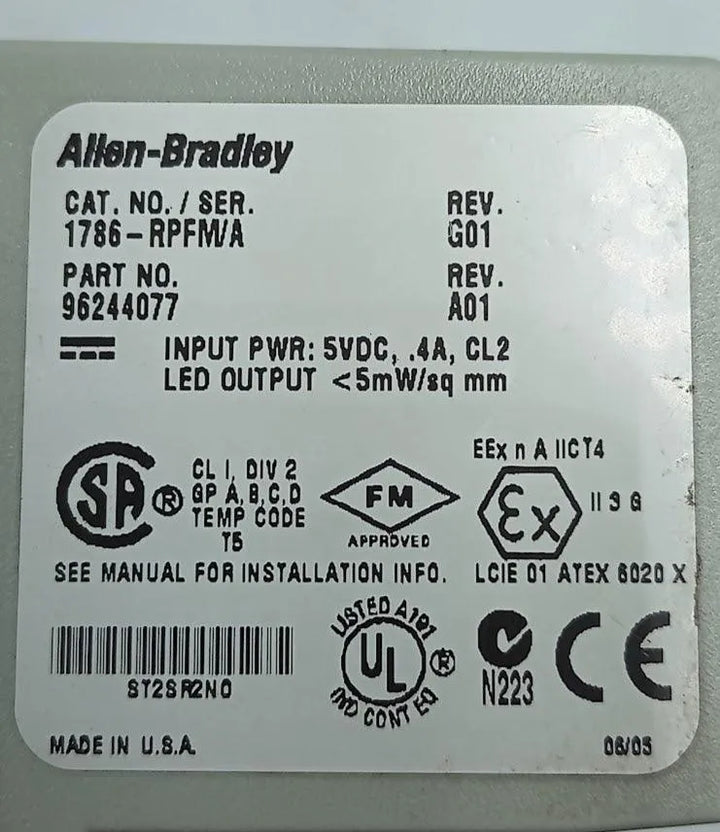 Módulo de Fibra Óptica Allen Bradley 1786-RPFM A - Cabo Eletro