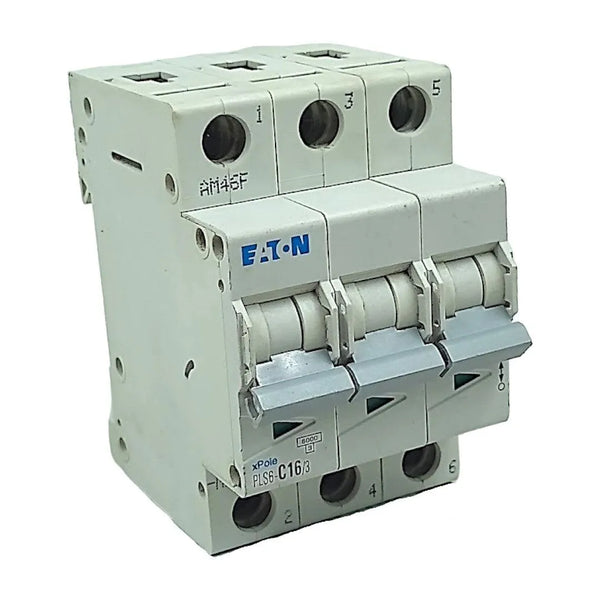Disjuntor Tripolar Eaton PLS6-C16/3-MW Curva C 16A 400v 6kA - Cabo Eletro