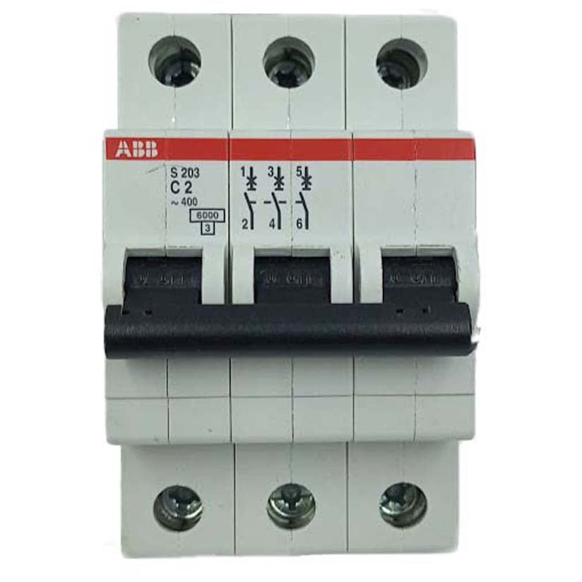 Mini Disjuntor ABB S203 C2 3P 400V 6KA - Cabo Eletro