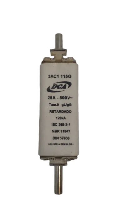 Fusível Retardado DCA NH00 3AC1 115G 25A 500V Kit 3 Pç - Cabo Eletro