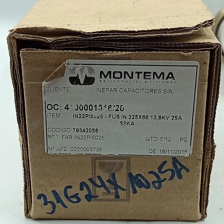 Fusível Hn Montema 25A 63kA 13,8kV 12Kgf - Cabo Eletro