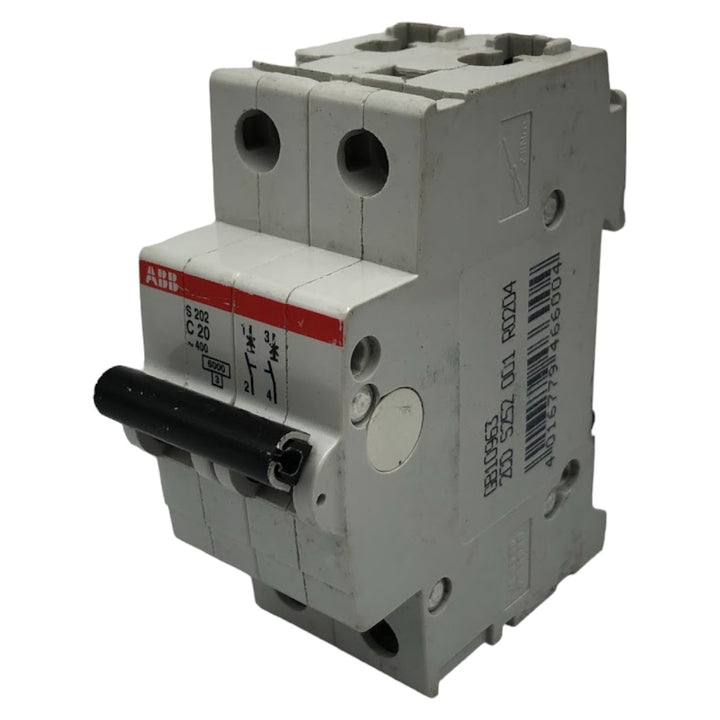 Disjuntor Bipolar ABB S202-C20 Curva C 20A 400v 6kA - Cabo Eletro