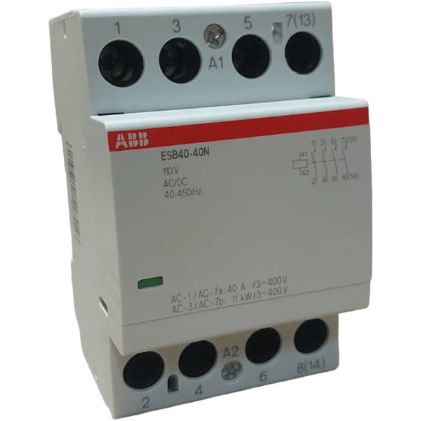 Contator de Instalação ABB ESB40-40N 110V AC/DC 40-450HZ - Cabo Eletro