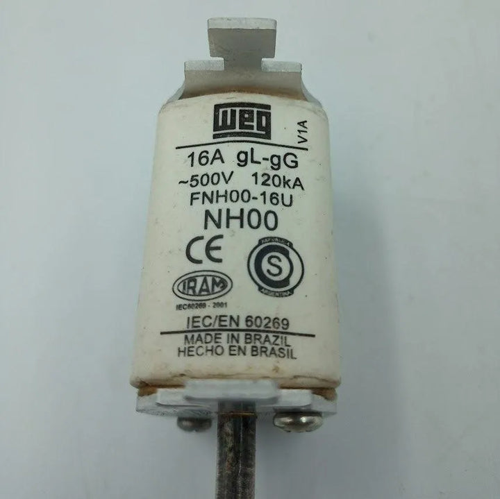 Fusível Retardado Weg Nh00 FNH00-16U 16A 500v - Cabo Eletro