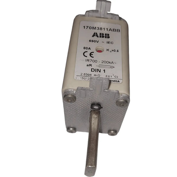 Fusível Ultra Rápido Abb 170M3811ABB 690V 80A 200kA - Cabo Eletro