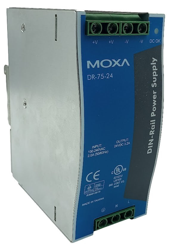 Fonte de Alimentação DIN-RAIL Moxa DR-75-24 24vdc 3.2A - Cabo Eletro