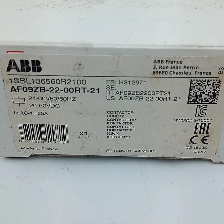 Contator Tripolar ABB AF09ZB-22-00RT-21 24-60v 25A - Cabo Eletro