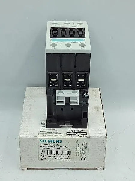 Contator Siemens 3RT1034-1AK60 15KW/20VC 380/400V - Cabo Eletro