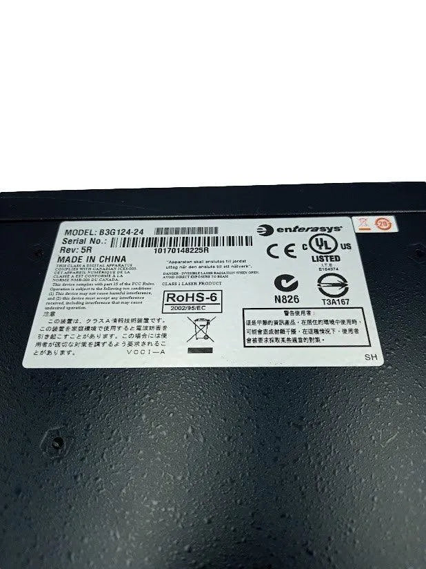 Switch Enterasys B3G124-24 0.8A 100-240V 50/60Hz - Cabo Eletro