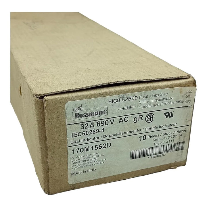 Fusivel Bussman 170M1562D 32A 690V AC IEC60269-4 - Cabo Eletro