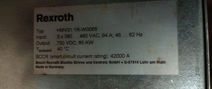 Fonte de Alimentação Rexroth HMV01.1R-W0 (retirada de peças) - Cabo Eletro