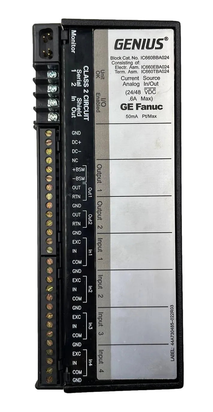 Módulo De E/s Analogico Ge Fanuc Ic660eba024l 24/48vdc - Cabo Eletro