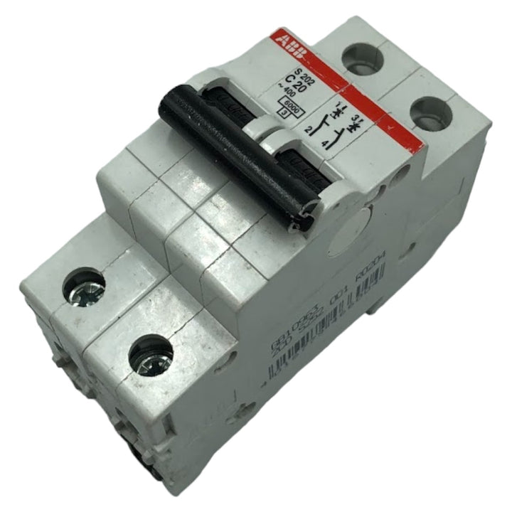 Disjuntor Bipolar ABB S202-C20 Curva C 20A 400v 6kA - Cabo Eletro
