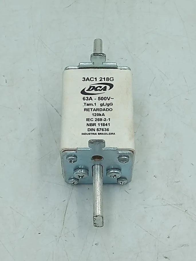 Fusível Retardado DCA 3AC1 218G 63A 500V 120Ka gL/gG - Cabo Eletro