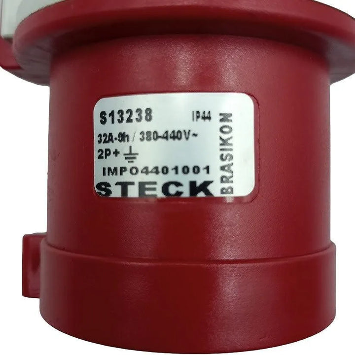 Plug Industrial Steck S13238 32A 9H 380-440v 2P+T IP44 - Cabo Eletro