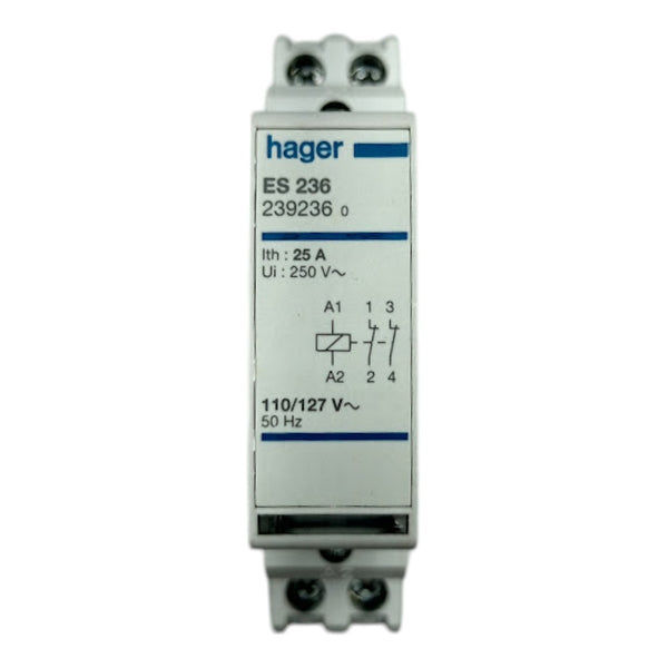 Contator Hager ES236 25A 250v 110/127v - Cabo Eletro