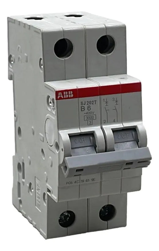 Disjuntor ABB Bipolar DIN 6 até 50A Curva B 2P 400v 3kA - Cabo Eletro
