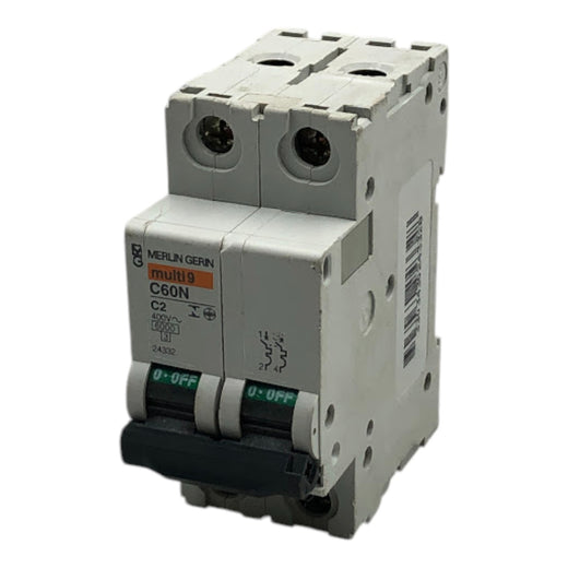 Disjuntor Bipolar Merlin Gerin C60N C2 Curva C 2A 400v 6kA - Cabo Eletro