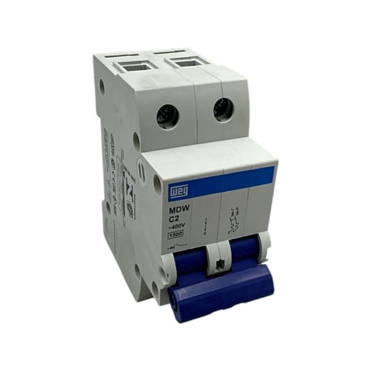 Disjuntor Bipolar WEG MDW Curva C 2A 1,5KA - Cabo Eletro
