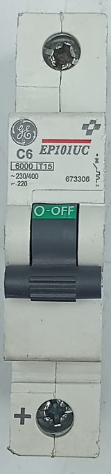 Disjuntor Monopolar GE EP101UCC06 C 6A 230/400v - Cabo Eletro