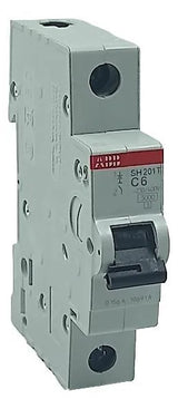 Disjuntor Monopolar SH 201T C6 6A 3 kA 230/400V - Cabo Eletro