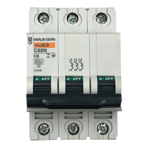 Disjuntor Tripolar Merlin Gerin C60N C6 Curva C 6A 400v 6kA - Cabo Eletro