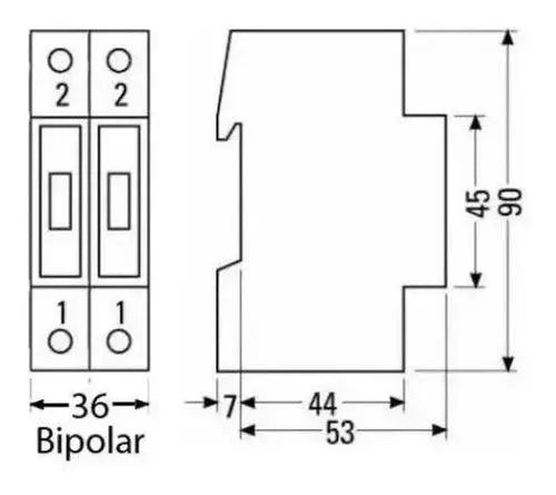 Disjuntor Ge Bipolar 6a Curva C 2p Din - Cabo Eletro