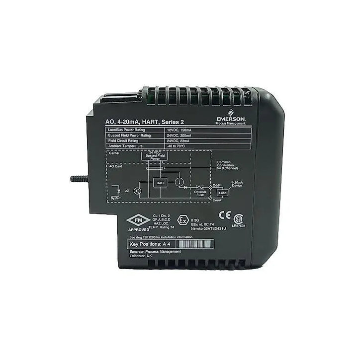 Módulo de Saída Analógica Emerson KJ3221X1-BA1 24VDC 4-20mA - Cabo Eletro