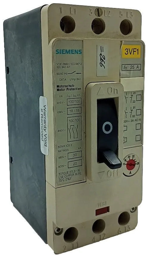 Disjuntor Motor Siemens 3VF1231-1DD11-0AA0 3P 16-25A 690V - Cabo Eletro