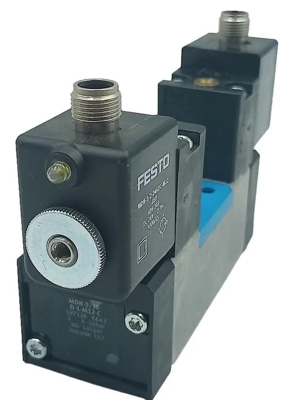 Válvula Solenoide Festo MDH-5/3E-D-1-M12-C 197126 - Cabo Eletro