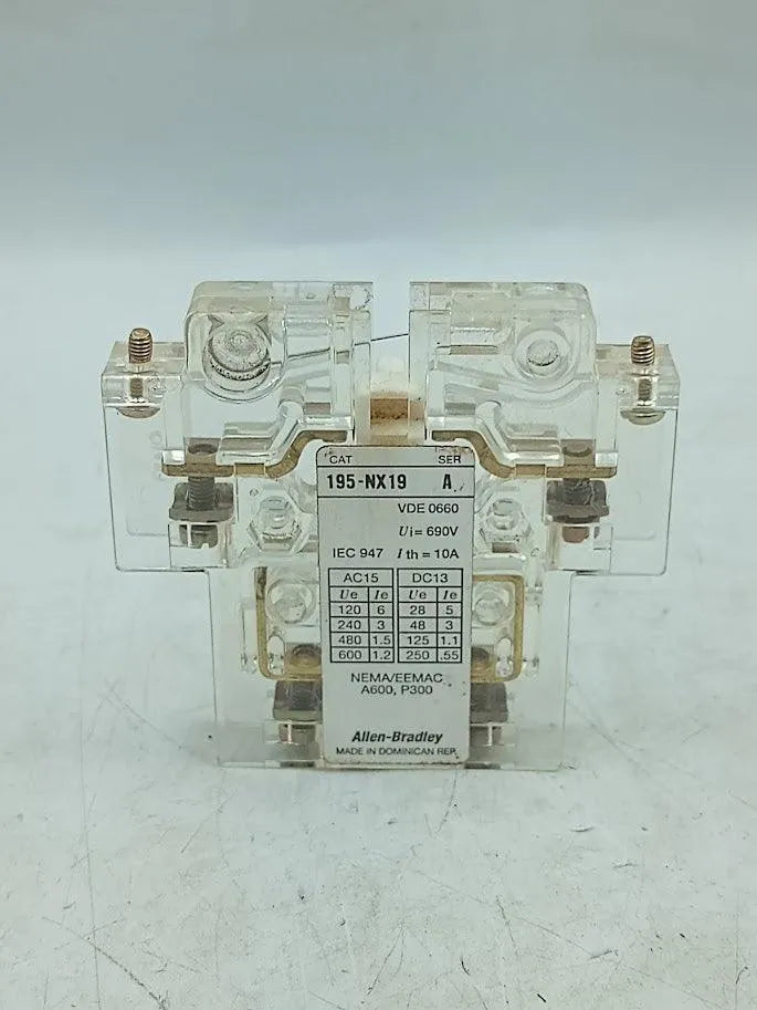 Contator Auxiliar Allen Bradley 195-NX19 A 10A 690V - Cabo Eletro