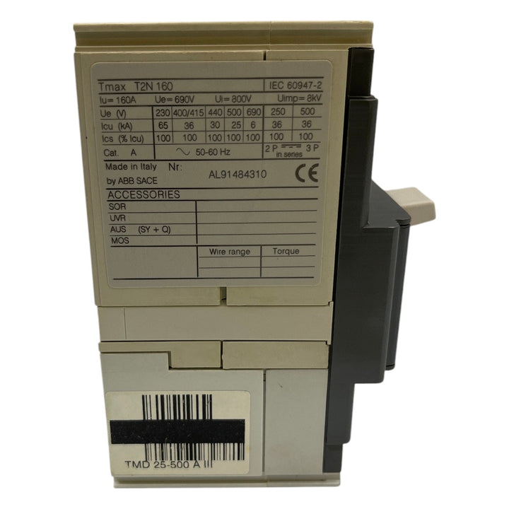 Disjuntor Caixa Moldada ABB TMAX T2N 160 25A 690v 8kV - Cabo Eletro