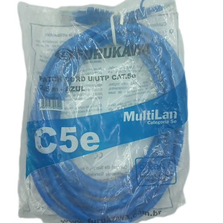 Patch Cord Furukawa U/UTP CAT.5e 24AWG 2,5m KIT 05 Peças - Cabo Eletro