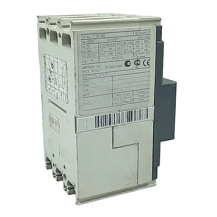 Disjuntor Caixa Moldada ABB Sace Tmax T1B 160 100a 690v - Cabo Eletro