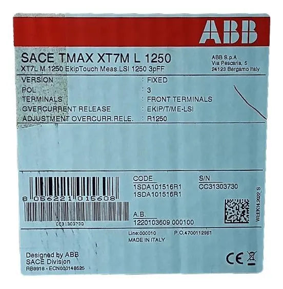 Disjuntor Tripolar ABB Sace Tmax XT7M L 1250 1250A 1000v 8kV - Cabo Eletro