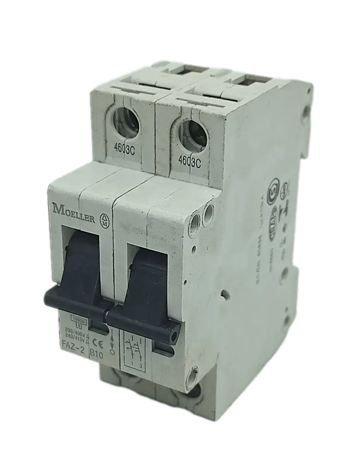 Disjuntor Bipolar Moeller FAZ-2 B10 230/400V - Cabo Eletro
